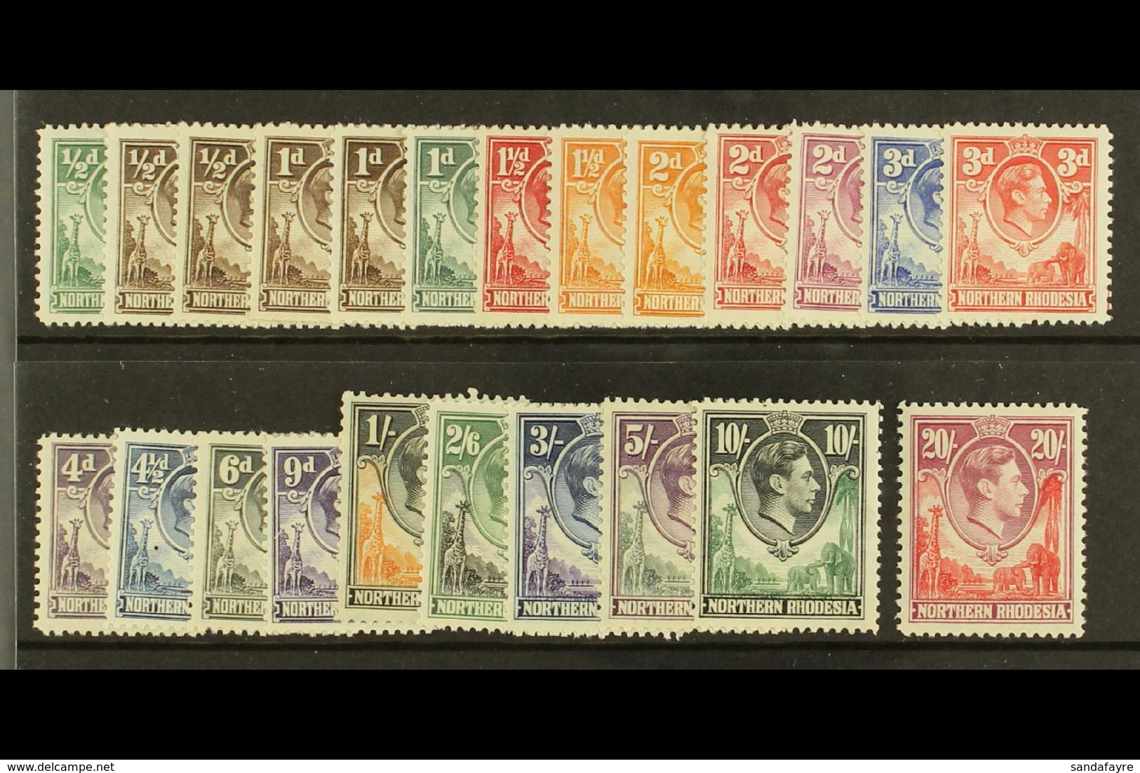 1938-52 Geo VI Set Complete, SG 25/45, Plus Additional ½d Perf Change, And 1d Shade, Very Fine Mint. (23 Stamps) For Mor - Rhodésie Du Nord (...-1963)