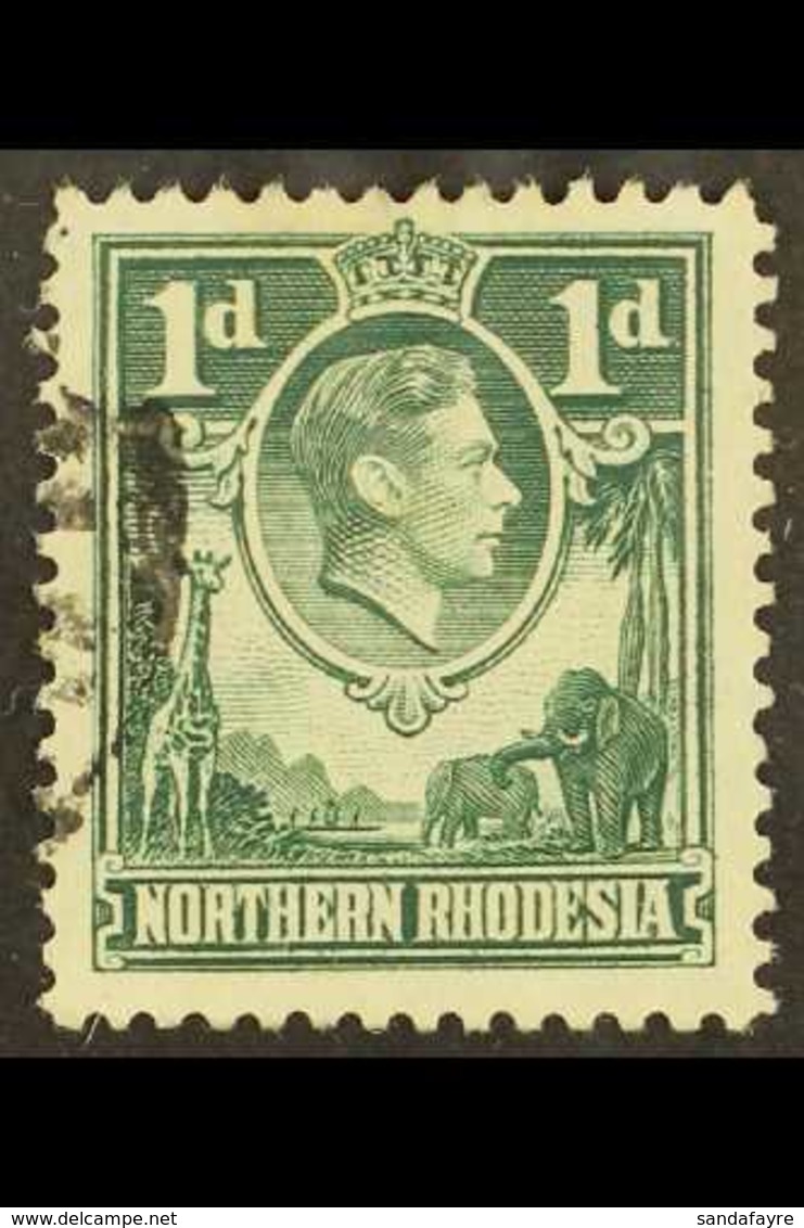 1938-52 KGVI Definitive 1d Green With "Extra Boatman", SG 28a, Fine Used, The Postmark Well Clear Of The Variety. For Mo - Rhodésie Du Nord (...-1963)