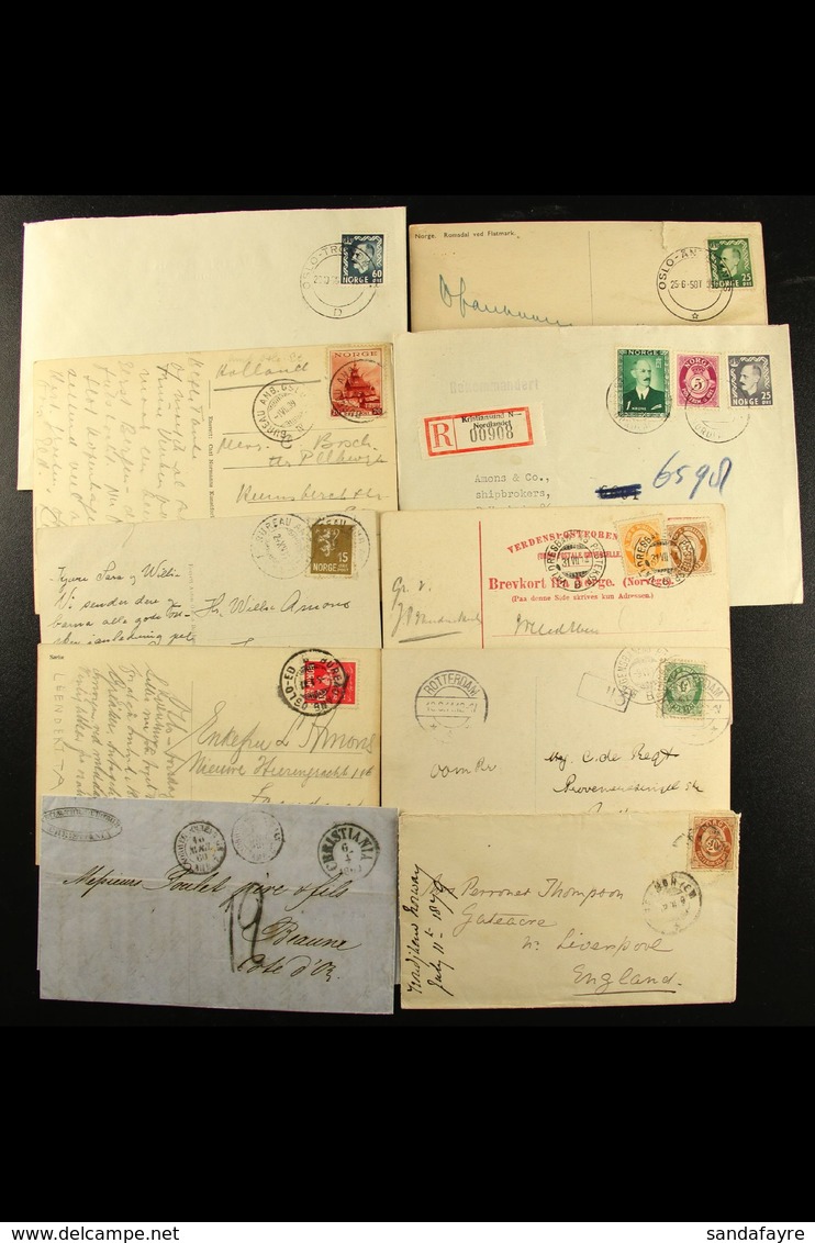 1860-1964 RAILWAY & TPO COVERS. An Interesting Group Of Covers & Cards, Inc 1860 Entire Letter To France With "Norwege Q - Sonstige & Ohne Zuordnung