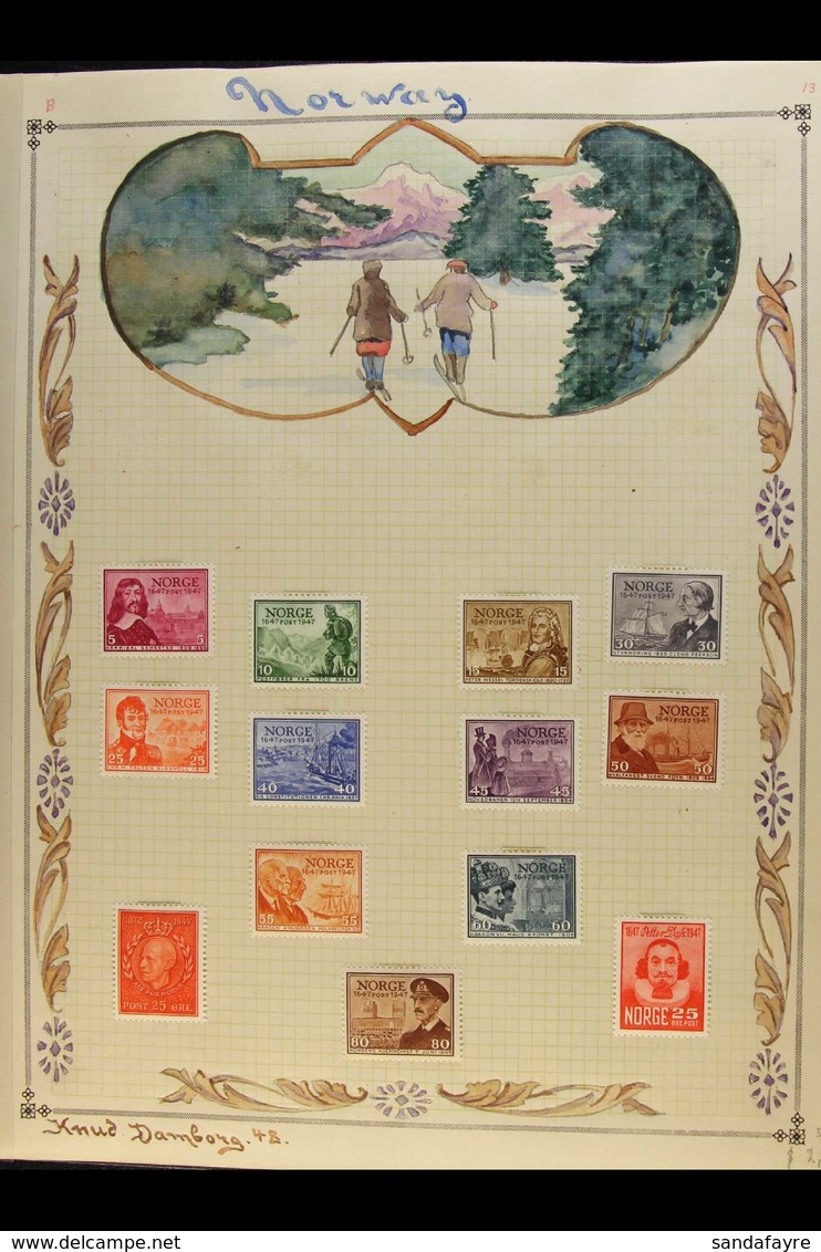 1947 - 1958 MINT COLLECTION Comprehensive Range Of Mint Sets On Gorgeous Hand Illustrated Pages With Scenes And Views Fr - Other & Unclassified