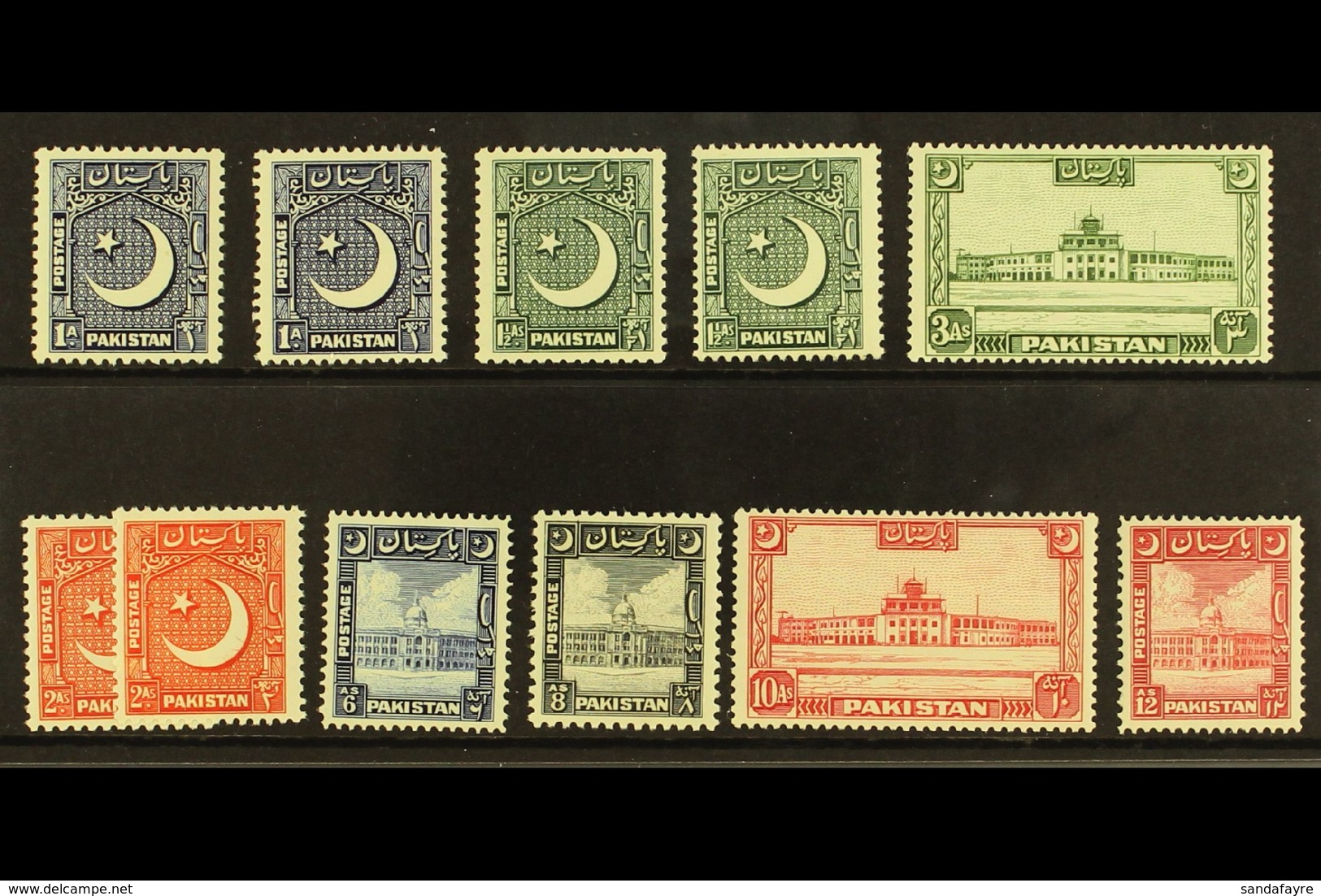 1949-53 Complete Definitive Set, SG 44/51, With All Additional Perfs, Very Fine Mint. (11 Stamps) For More Images, Pleas - Pakistan