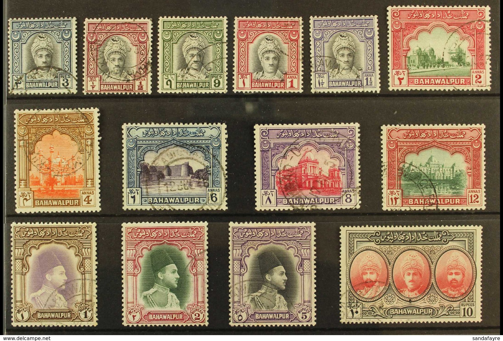 1948 Complete Pictorial Definitive Set, SG 19/32, Very Fine Cds Used (14 Stamps) For More Images, Please Visit Http://ww - Bahawalpur