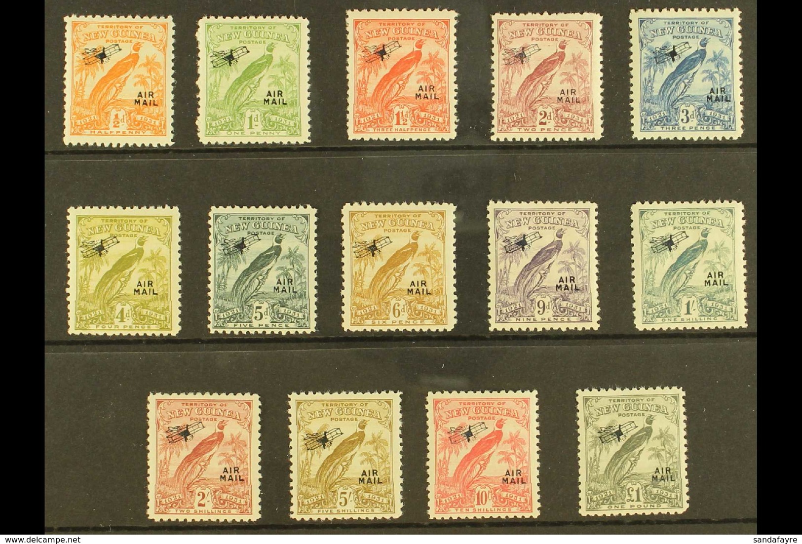 1931 Air "Air Mail" Overprints Complete Set, SG 163/76, Fine Mint, £1 Is Never Hinged, Fresh. (14 Stamps) For More Image - Papua New Guinea