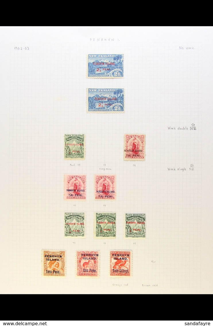 1902-1929 FINE MINT COLLECTION On Leaves, Inc 1902 To 2½d (x2), 1903 Set, 1914-15 Set, 1917-20 Recess Set With Most Perf - Penrhyn