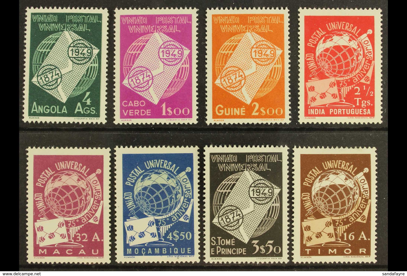 1949 U.P.U. Omnibus Issues From Each Colony, Very Fine Mint (8). For More Images, Please Visit Http://www.sandafayre.com - Autres & Non Classés