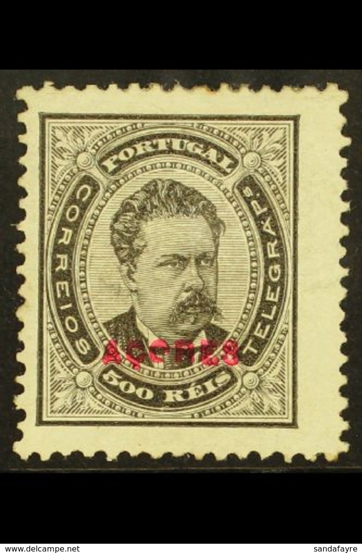 AZORES 1882-87 500r Black Perf 12½, SG 128, Afinsa 56, Fine Mint For More Images, Please Visit Http://www.sandafayre.com - Autres & Non Classés