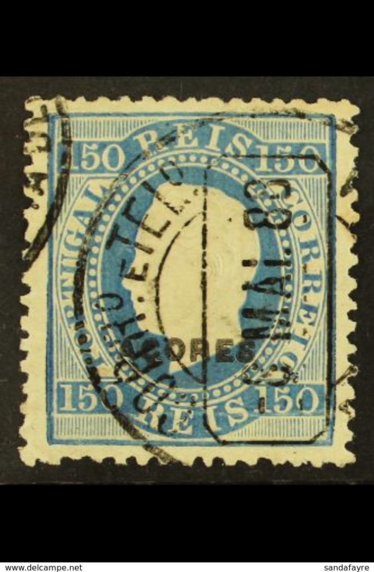 AZORES 1882-85 150r Blue Perf 12½, SG 81, Afinsa 43, Fine Used, An Elusive Issue With A Neat Dated Cds. Some Small Fault - Other & Unclassified