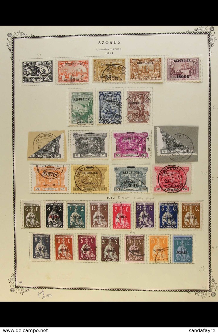 AZORES 1904-1932  EXTENSIVE & VALUABLE "OLD TIME" MINT & USED COLLECTION (CAT £1000+) Presented On Printed Album Pages.  - Autres & Non Classés