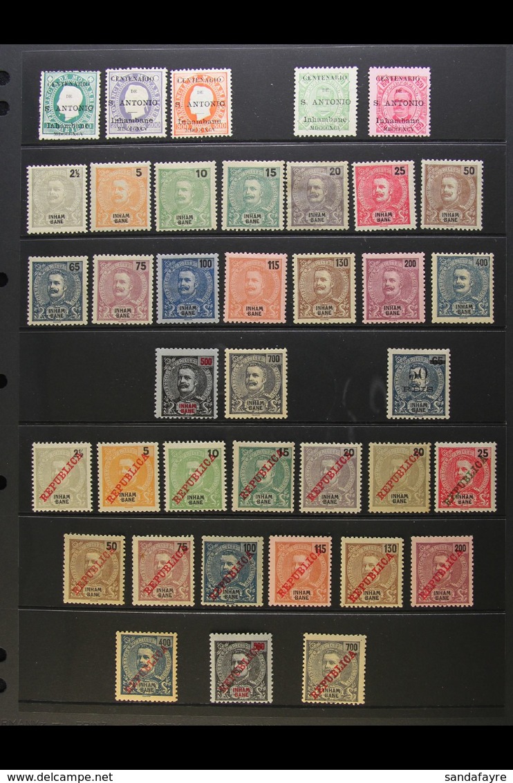 INHAMBANE 1895-1917 FINE MINT COLLECTION Presented On Stock Pages. Includes 1895 Opts On Luis  10r, 200r & 300r Unused A - Other & Unclassified