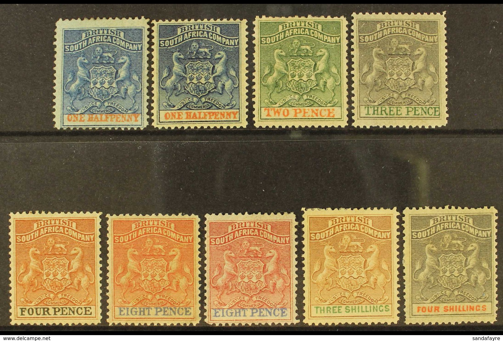 1892-4 Arms Set With Both Listed Shades Of ½d & 8d, SG 18/26, Good To Fine Mint (9). For More Images, Please Visit Http: - Sonstige & Ohne Zuordnung