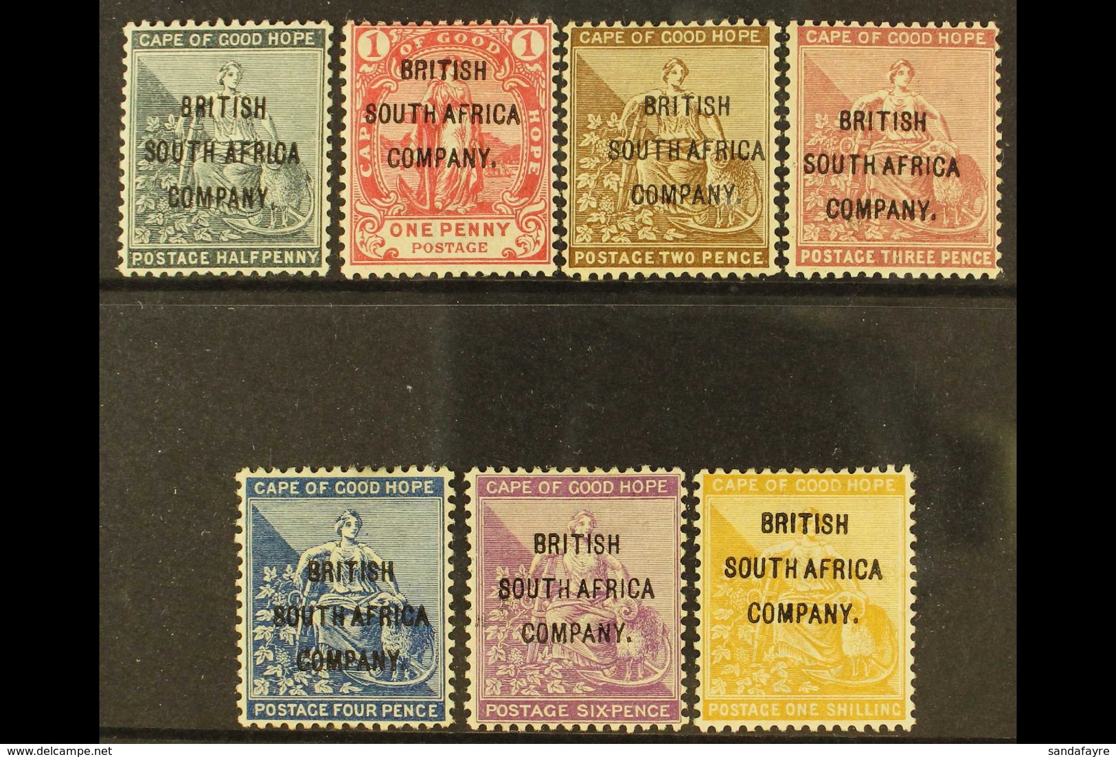 1896 Cape Of Good Hope Overprints Set, SG 58/64, Very Fine Mint (7). For More Images, Please Visit Http://www.sandafayre - Sonstige & Ohne Zuordnung