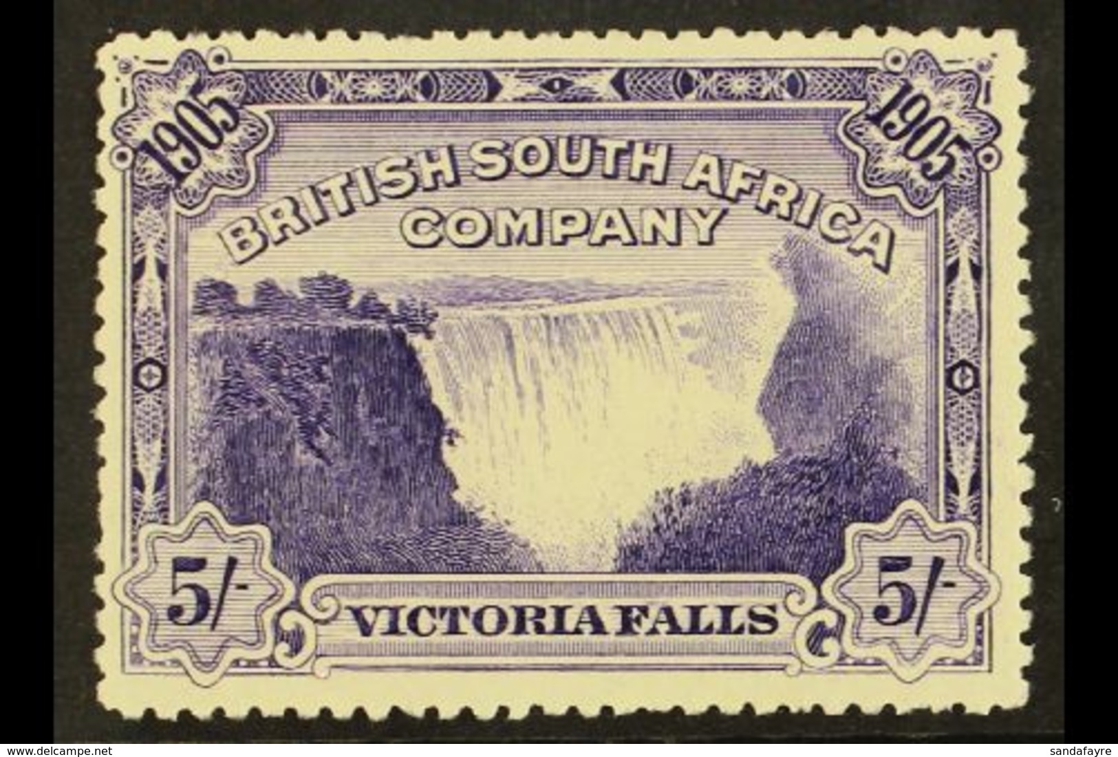 1905 5s Violet Victoria Falls, SG 99, Very Fine Mint. For More Images, Please Visit Http://www.sandafayre.com/itemdetail - Sonstige & Ohne Zuordnung