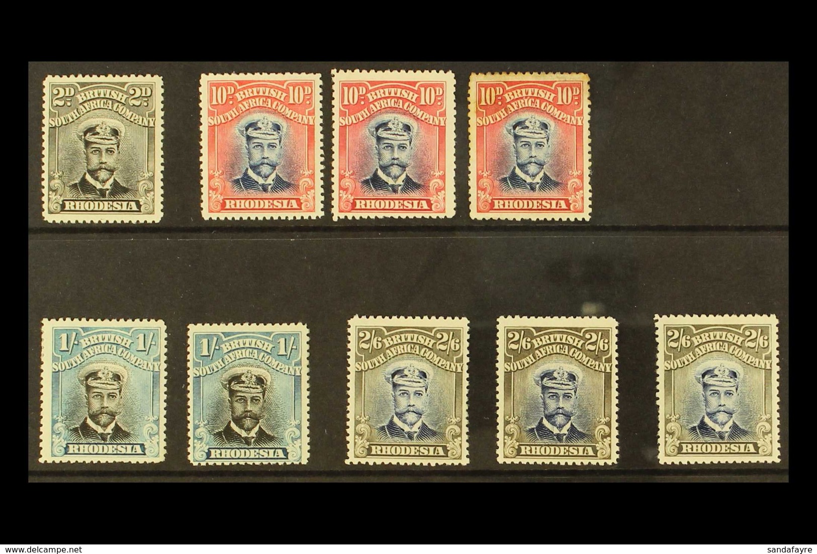 1913 HEAD DIE II ADMIRALS Selection Of Mint Perf 15 Issues With 2d Black And Grey, 10d Blue And Red (3), 1s Black And Gr - Autres & Non Classés