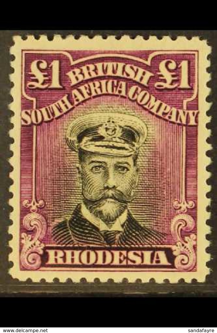 1919 £1 Black And Bright Purple, Head Die III, Perf 14, Admiral, SG 278, Very Fine Mint. A Beautiful Stamp. For More Ima - Other & Unclassified