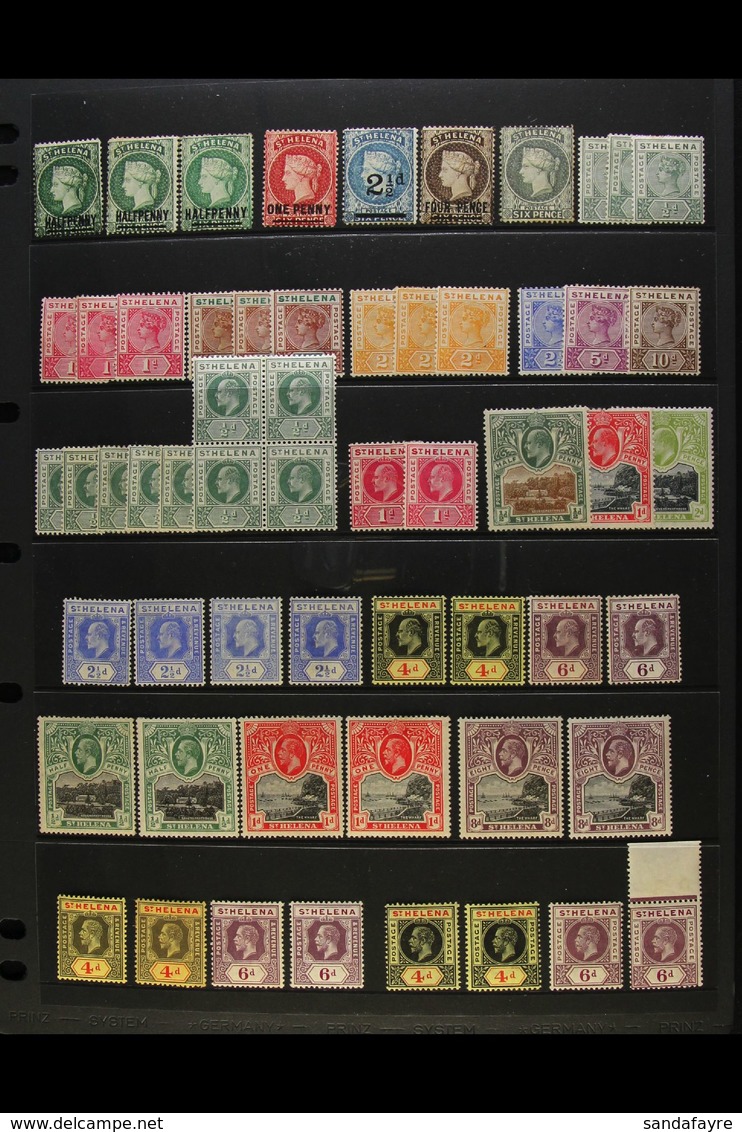 1884-1968 MINT ACCUMULATION Presented On Stock Pages. A Useful Selection That Includes QV 1890-97 Set, KEVII Ranges To 6 - Sainte-Hélène
