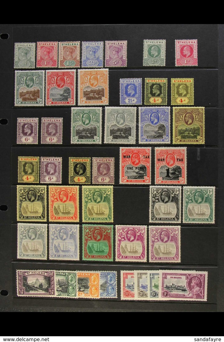 1890-1935 FINE MINT ALL DIFFERENT Collection In Beautiful Condition Which Includes 1890-97 Values To 5d, 1902 ½d And 1d, - Sainte-Hélène