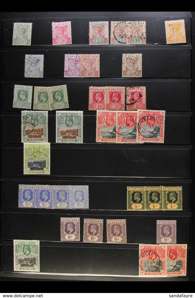 1890-1996 MINT AND USED ASSEMBLY Includes 1890-97 ½d, 1d And 1½d Mint, Used To 2½d, 1902 ½d And 1d Mint, 1908-11 2½d X4, - St. Helena