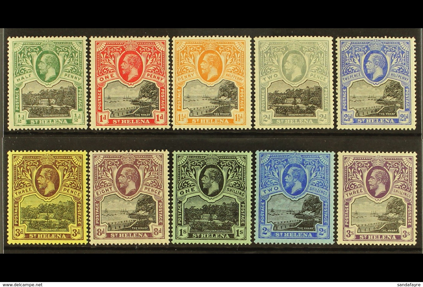 1912-16 KGV Wmk Mult Crown CA Definitives Set, SG 72/81, Very Fine Mint (10). For More Images, Please Visit Http://www.s - Sainte-Hélène