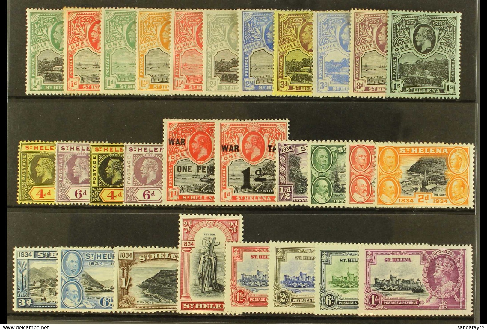 1912-35 KGV MINT SELECTION. An ALL DIFFERENT Mint Selection Presented On A Stock Card With Values To 2s6d. Includes 1912 - Sainte-Hélène