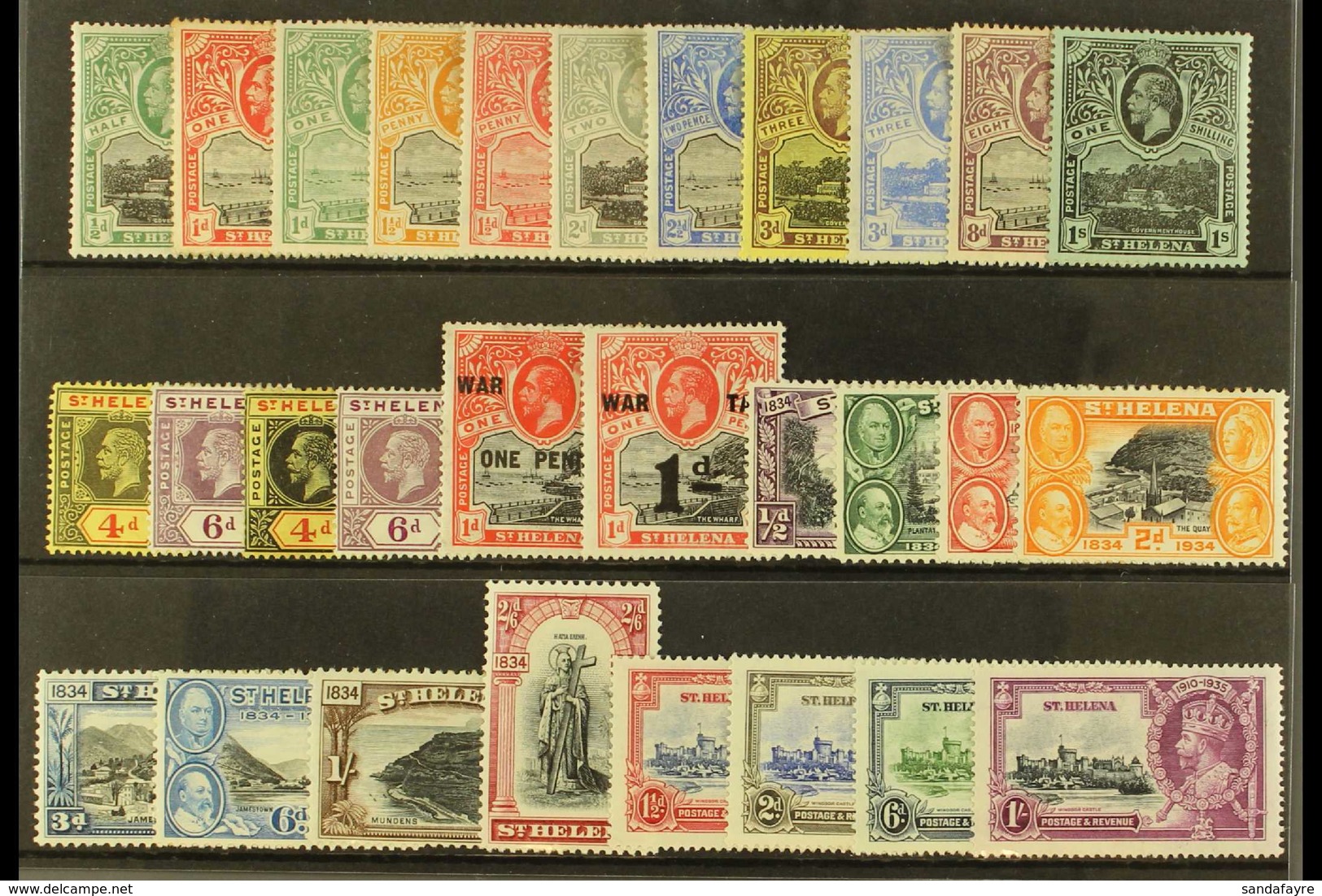 1912-35 KGV MINT SELECTION. An ALL DIFFERENT Mint Selection Presented On A Stock Card With Values To 2s6d. Includes 1912 - Saint Helena Island