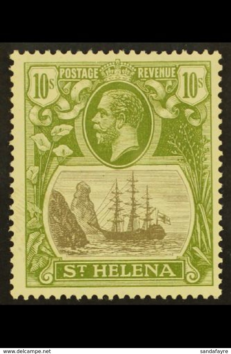 1922-37 10s Grey & Olive-green, Wmk Script CA, SG 112, Superb Mint. For More Images, Please Visit Http://www.sandafayre. - Isola Di Sant'Elena