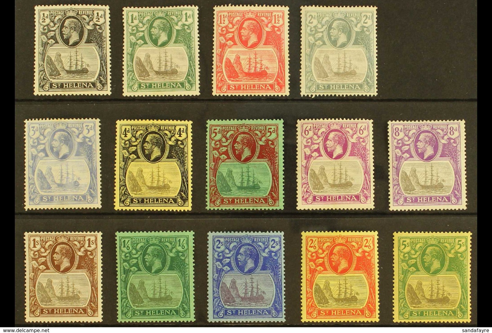 1922-37 MINT "BADGE" COLLECTION Presented On A Stock Card That Includes A 1922 MCA Wmk 4d & MSCA Wmk Set To 5s. Mostly F - Sainte-Hélène