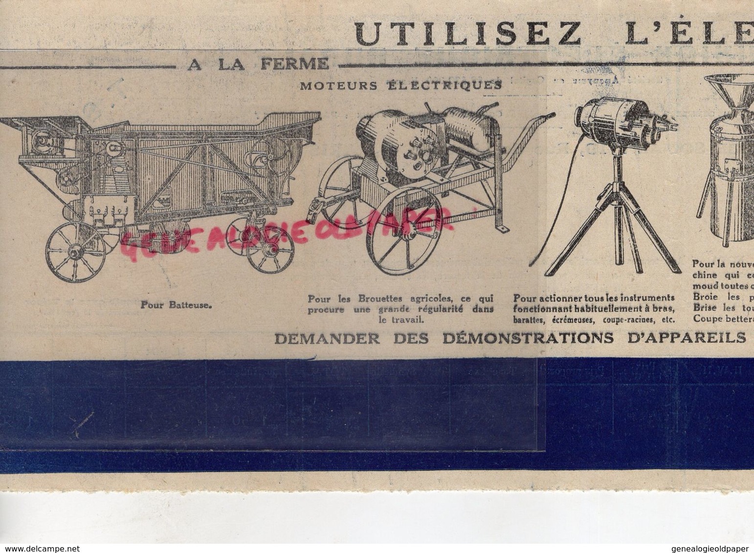 36- LA SOUTERRAINE- FACTURE UNION ELECTRIQUE RURALE-1931- RUE LISBONNE PARIS- A LA FERME-BATTEUSE-AGRICULTURE-BOUILLOIRE - Elektrizität & Gas