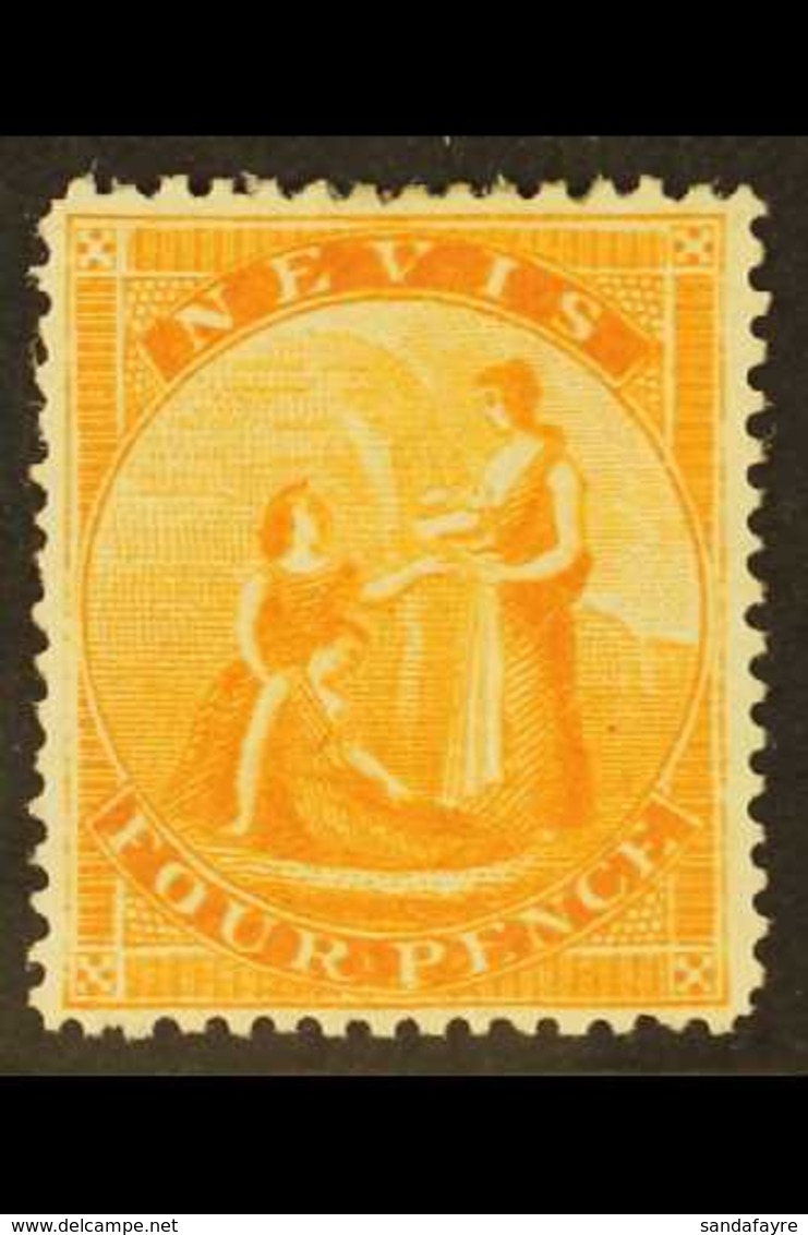 1867 4d Deep Orange, SG 12, Mint With Good Colour And Large Part Gum.  For More Images, Please Visit Http://www.sandafay - St.Christopher-Nevis-Anguilla (...-1980)