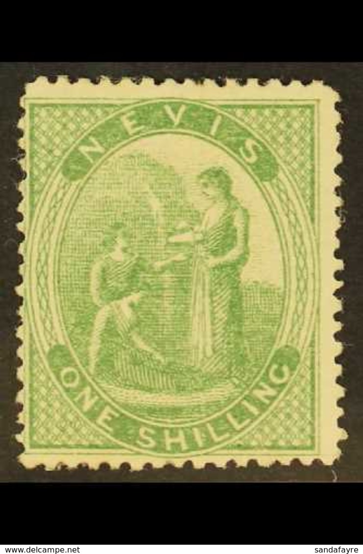 1871-78 1s Pale Green, SG 20, Fine Mint. For More Images, Please Visit Http://www.sandafayre.com/itemdetails.aspx?s=6147 - St.Christopher-Nevis & Anguilla (...-1980)