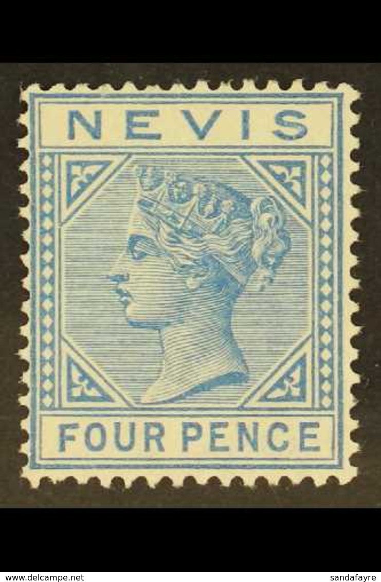 1882 4d Blue, SG 30, Very Fresh Unused Without Gum, Cat £350. For More Images, Please Visit Http://www.sandafayre.com/it - St.Christopher-Nevis-Anguilla (...-1980)