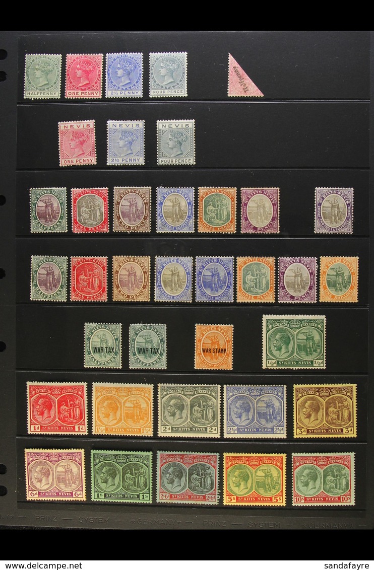 1882-1952 MINT COLLECTION Presented On Stock Pages. Inc "St Christopher" & "Nevis" QV Ranges To 4d, 1903 Pictorial Range - St.Kitts Und Nevis ( 1983-...)