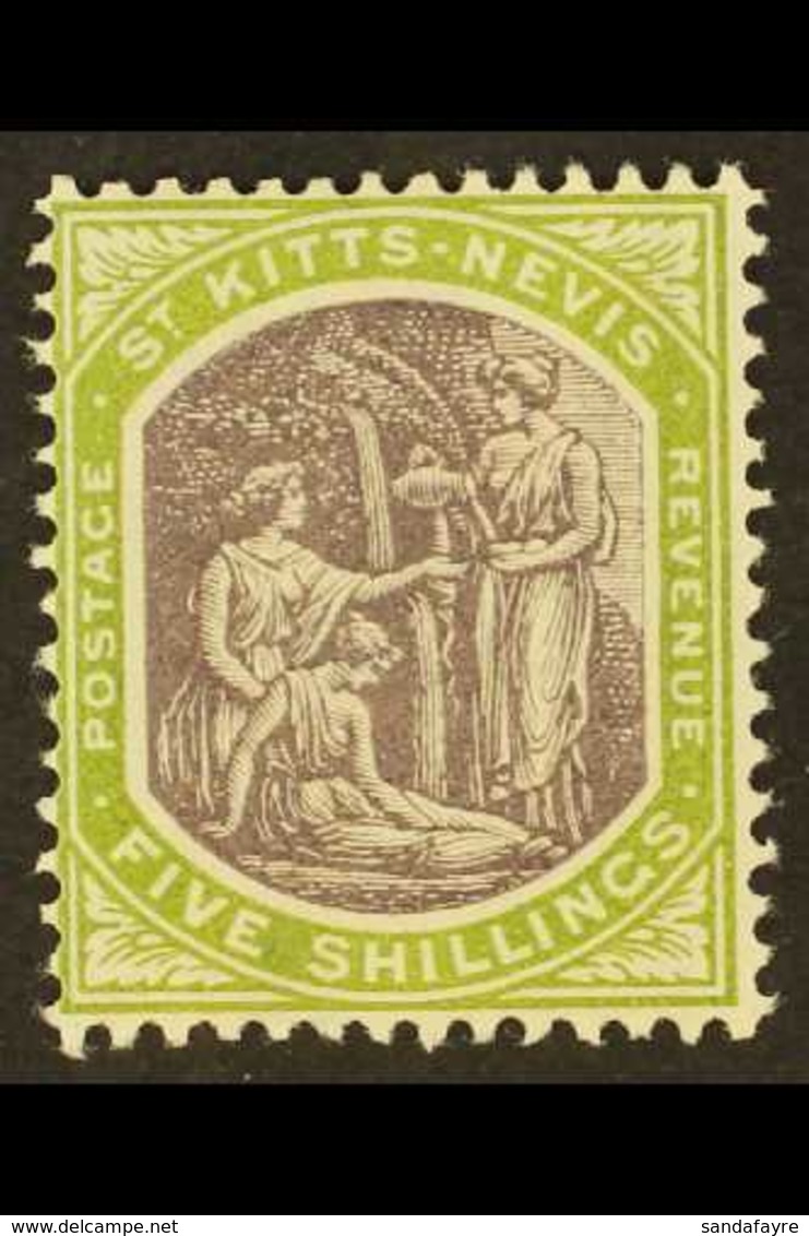 1903 5s Dull Purple And Sage Green, SG 10, Superb Never Hinged Mint. For More Images, Please Visit Http://www.sandafayre - St.Kitts Und Nevis ( 1983-...)