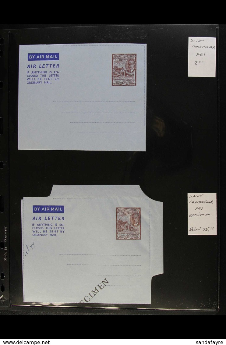 AEROGRAMMES 1952-1998 All Different Superb Unused Collection On Stock Pages, Inc 1952 12c With "SPECIMEN" Opt Etc. Lovel - St.Kitts Y Nevis ( 1983-...)