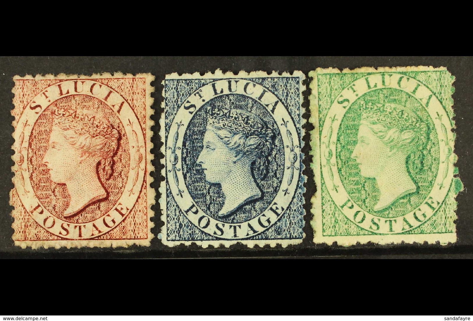 1863 1d (reversed Wmk), 4d And 6d (reversed Watermark) SG 5ax, 7 And 8x, Each Mint With Good Colour And Large Part Gum,  - St.Lucia (...-1978)
