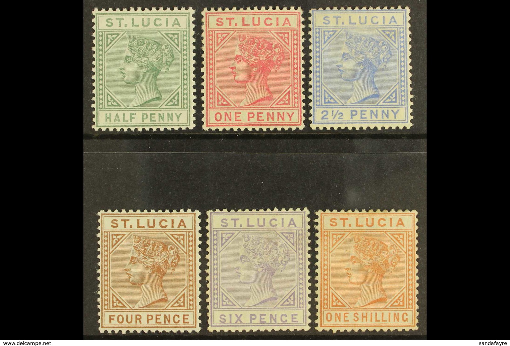 1883-86 Die I, Crown CA Watermark, Perf 14 Complete Set, SG 31/6, Some Tiny Imperfections, 6d With BPA Cert, Fine Mint ( - Ste Lucie (...-1978)