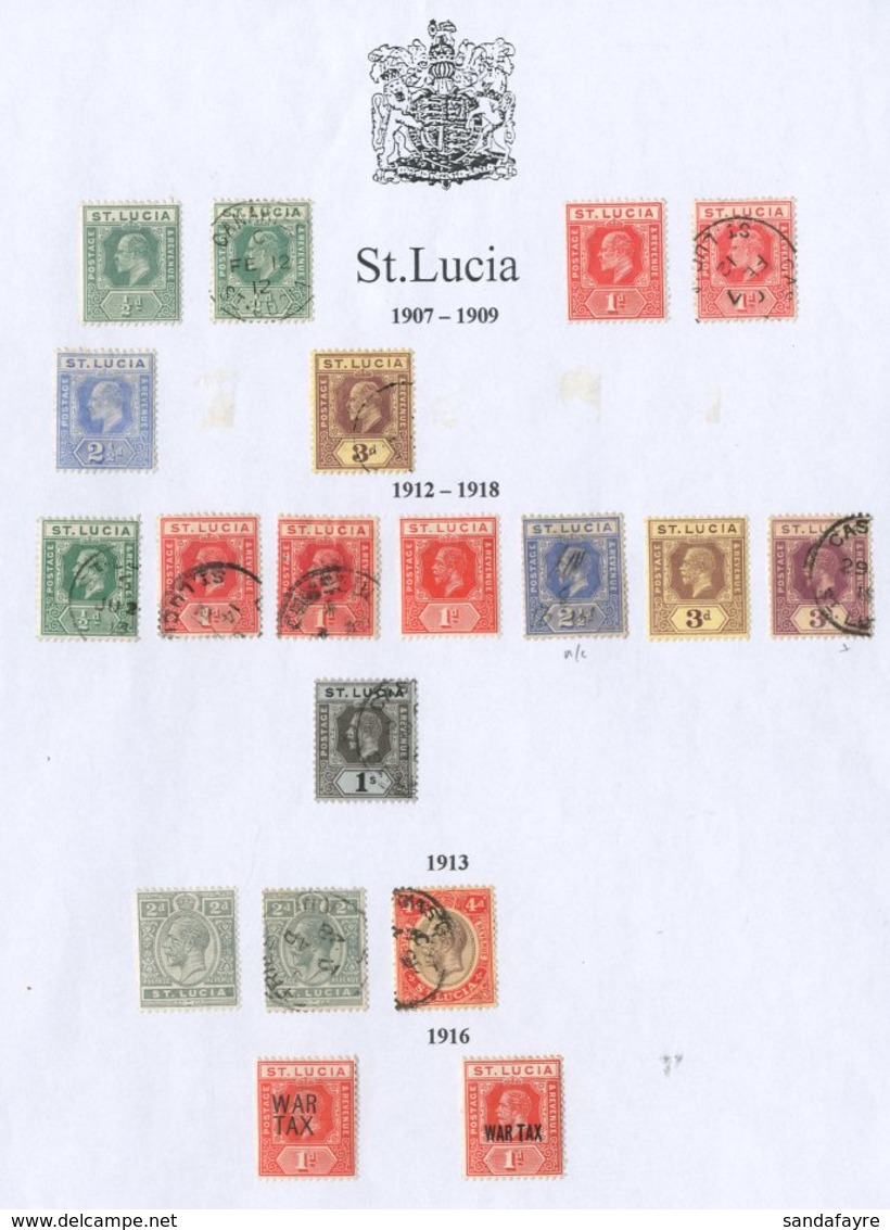 1902-36 OLD TIME COLLECTION On Pages And Includes KEVII Values To 3d Mint & Used, KGV Values To 1s Mint & Used Inc Jubil - Ste Lucie (...-1978)