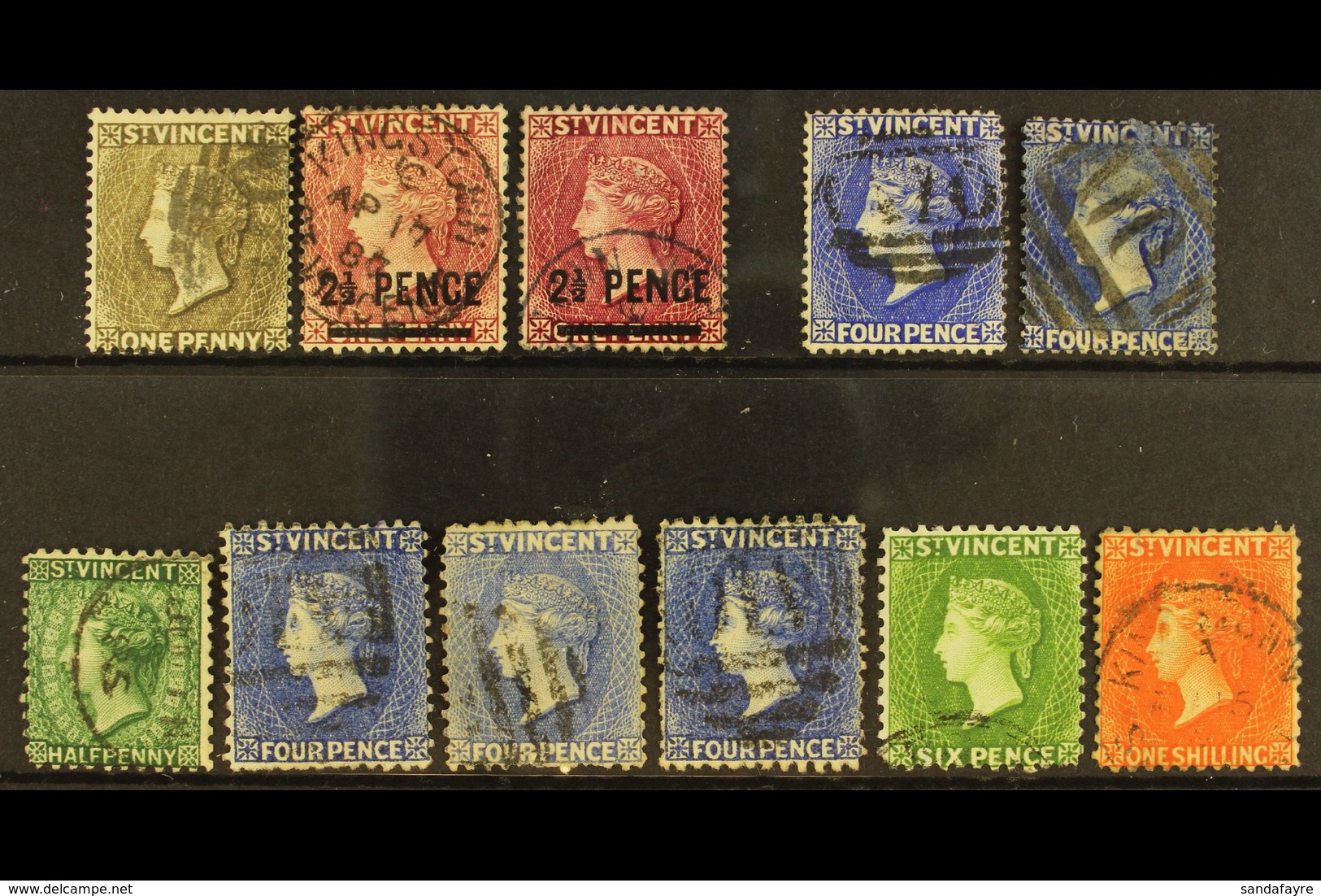1882-1884 USED SELECTION An Attractive Group, Good Quality And Neatly Presented, We See 1882-83 Set With 1d Drab, 2½d On - St.Vincent (...-1979)