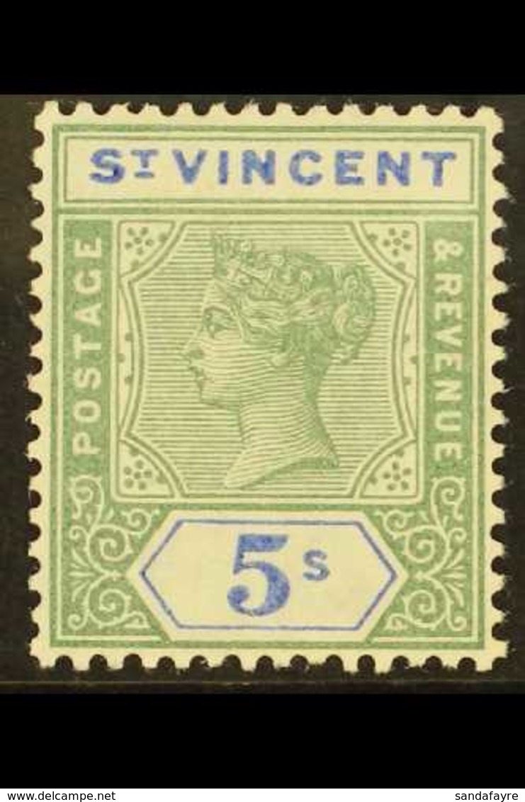 1899 5s Green And Blue, SG 75, Very Fine Mint. For More Images, Please Visit Http://www.sandafayre.com/itemdetails.aspx? - St.Vincent (...-1979)
