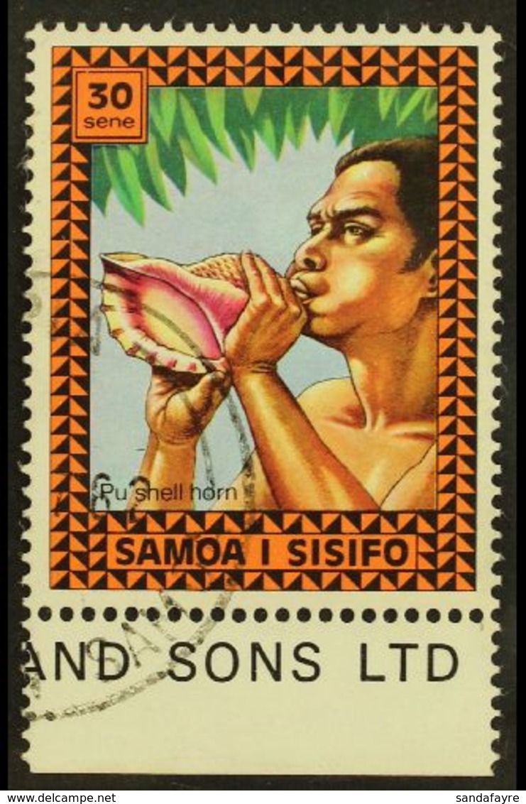 1975 30s Musical Instruments (SG 453) With Watermark Sideways Inverted, Very Fine Used. SG Unlisted - Only A Few Used Ex - Samoa (Staat)