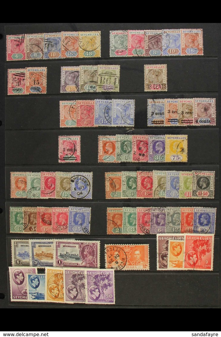 1890-1949 FINE USED COLLECTION An Attractive Al Different Range Incl. 1890-92 Die I 4c, 10c, 48c, Die II To 16c, Various - Seychellen (...-1976)