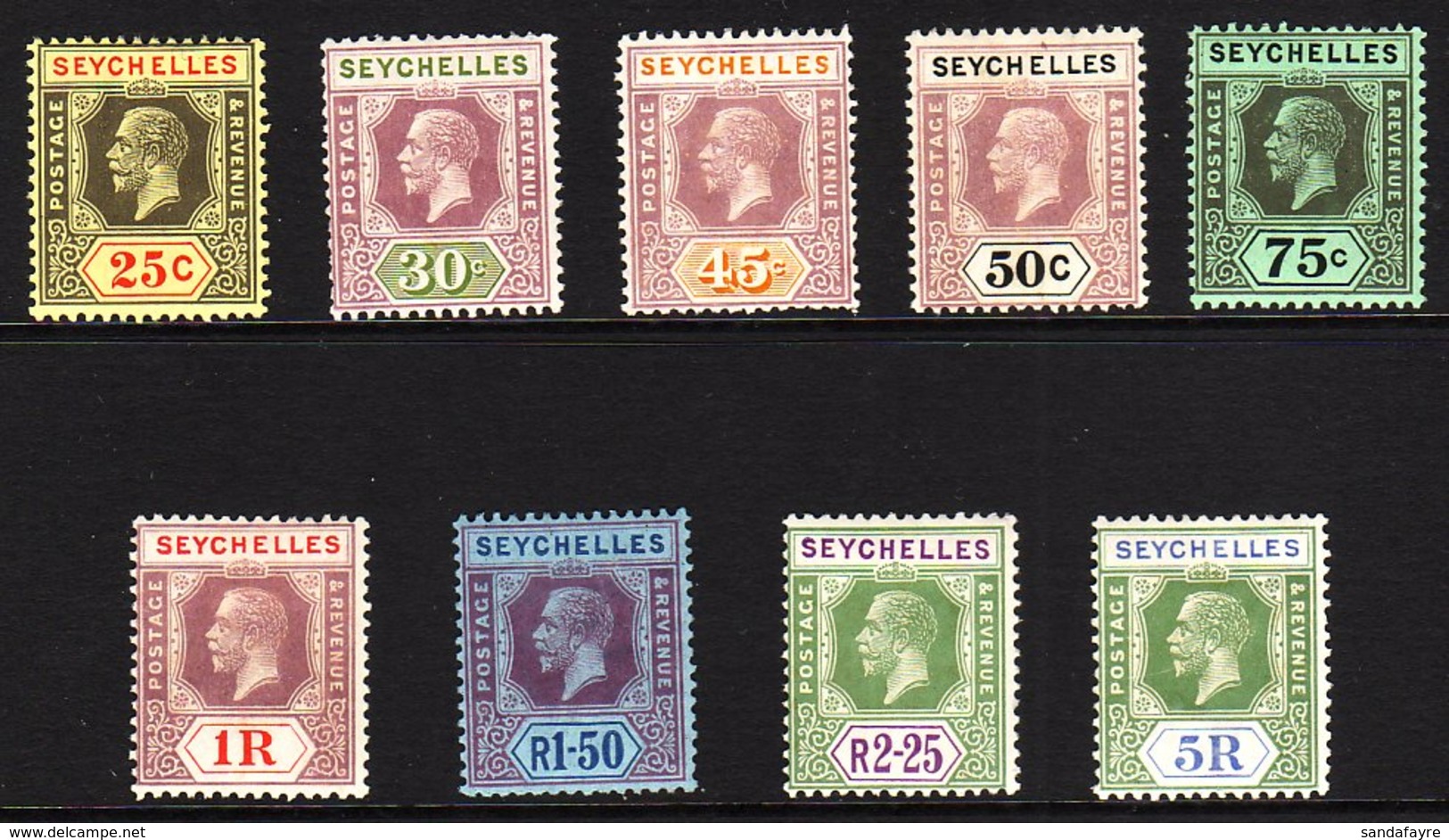 1921-32 25c To 5r (1r Is Die II) SG 114/23, Very Fine Mint. (9 Stamps) For More Images, Please Visit Http://www.sandafay - Seychellen (...-1976)