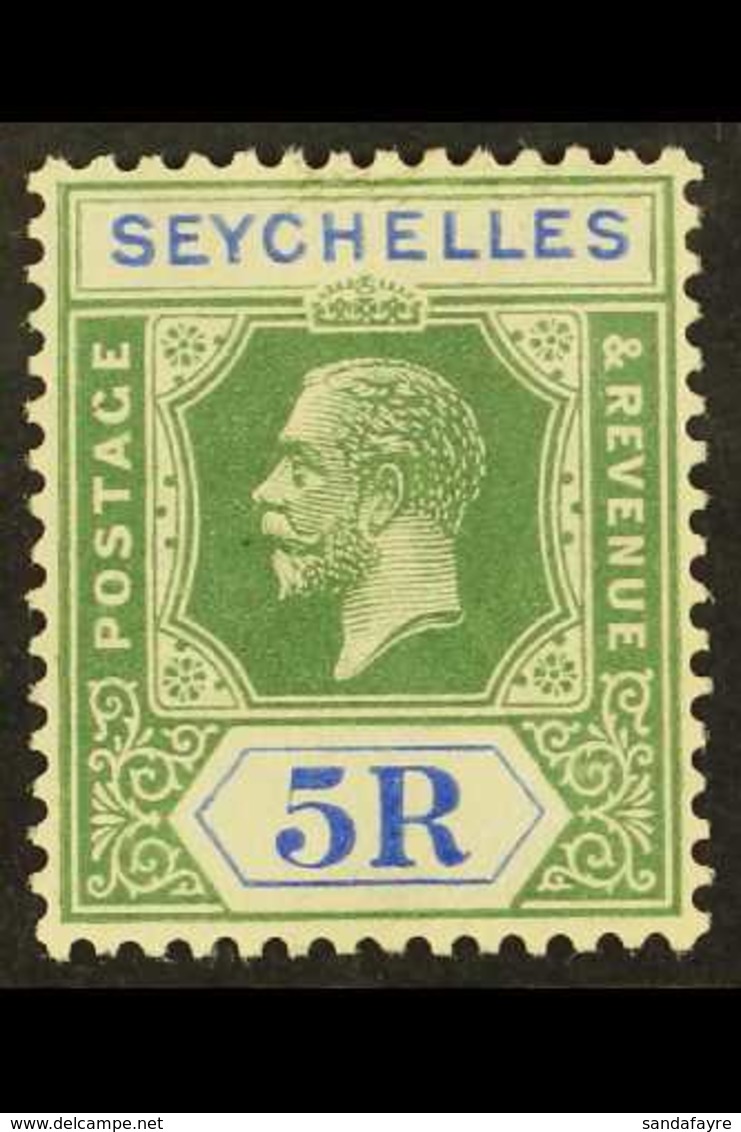 1921-32 5r Yellow-green & Blue, SG 123, Very Fine Mint For More Images, Please Visit Http://www.sandafayre.com/itemdetai - Seychellen (...-1976)