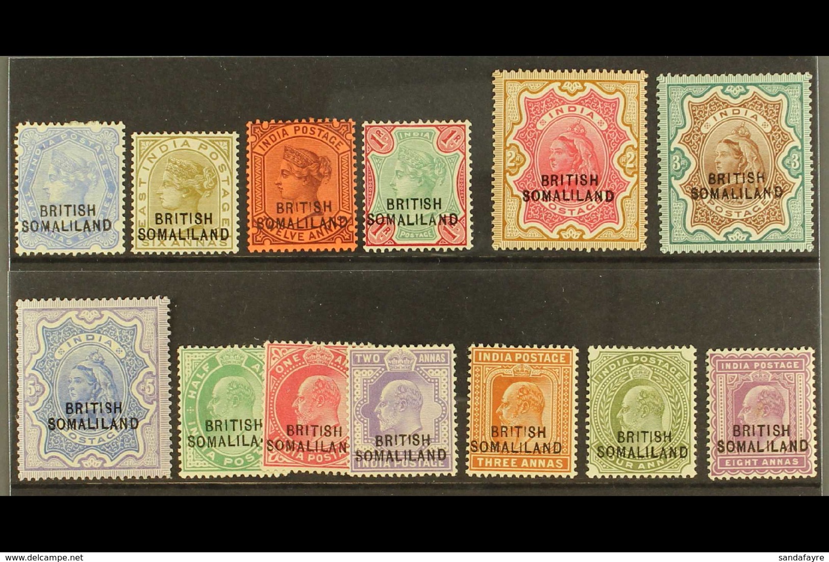 1903 (Sept-Nov) Overprint At Bottom Complete Set, SG 18/30, Fine Mint. Fresh And Attractive! (13 Stamps) For More Images - Somaliland (Herrschaft ...-1959)