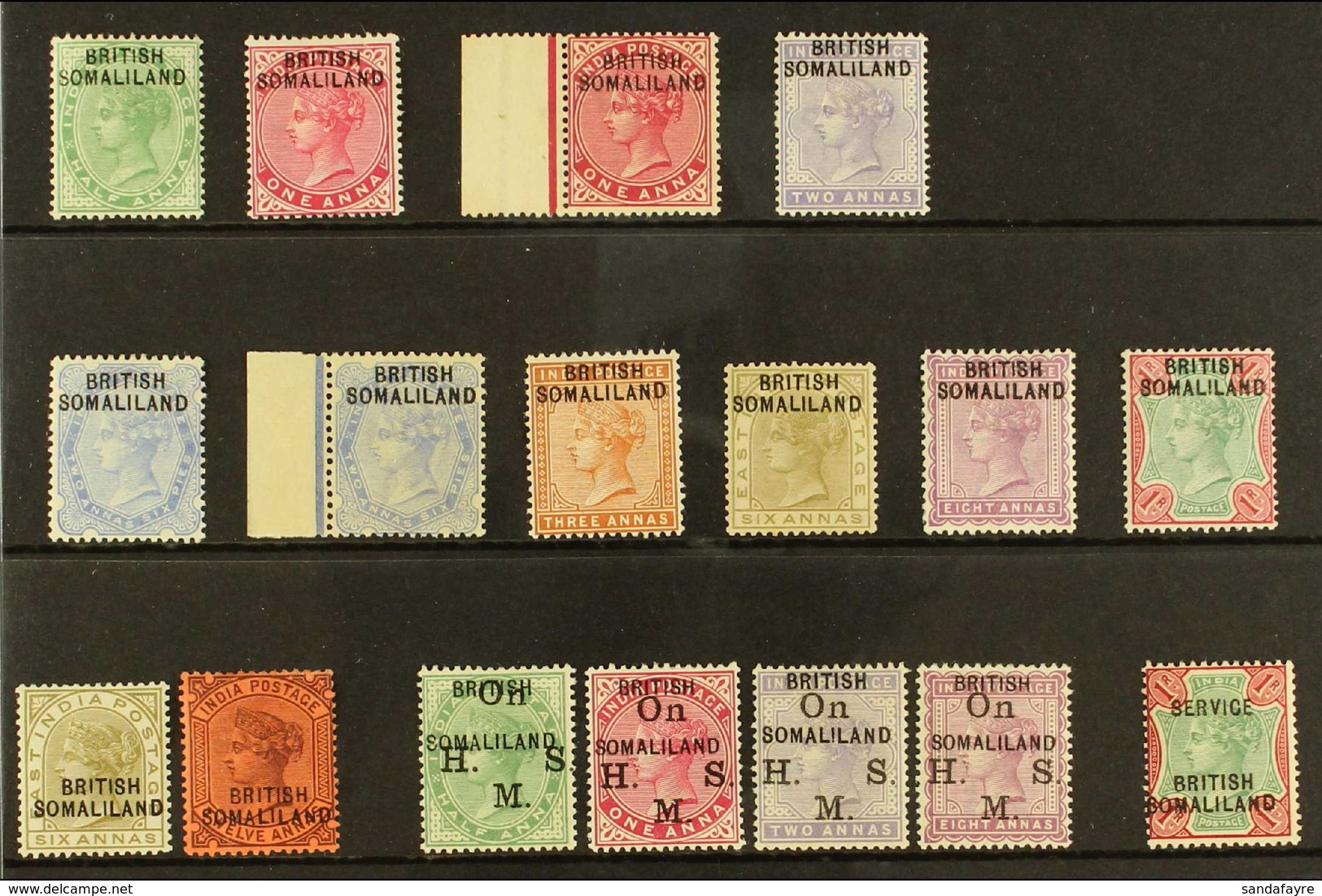 1903 QV MINT SELECTION An Attractive Mint Group Presented On A Stock Card. Includes (June) Opt'd At Top Range With Most  - Somaliland (Protettorato ...-1959)