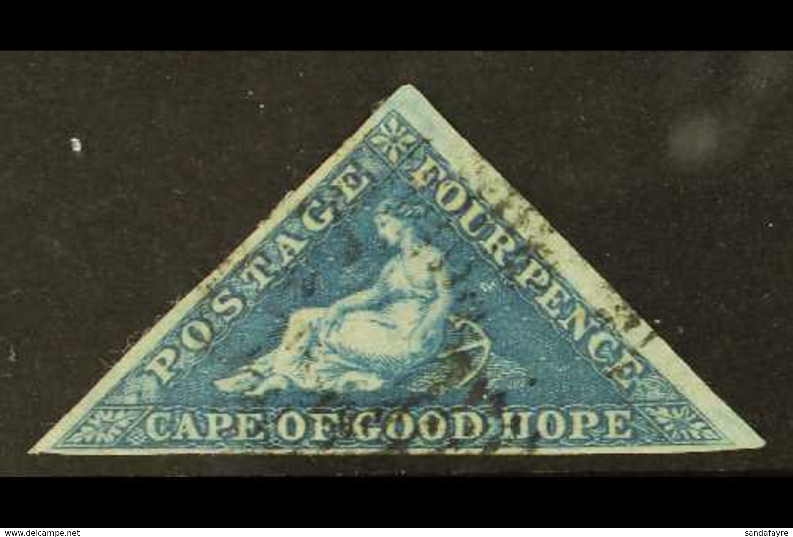 CAPE OF GOOD HOPE 1853 4d Blue On Slightly Blued Paper, SG 4a, Fine Used With 3 Small To Huge Margins. For More Images,  - Ohne Zuordnung