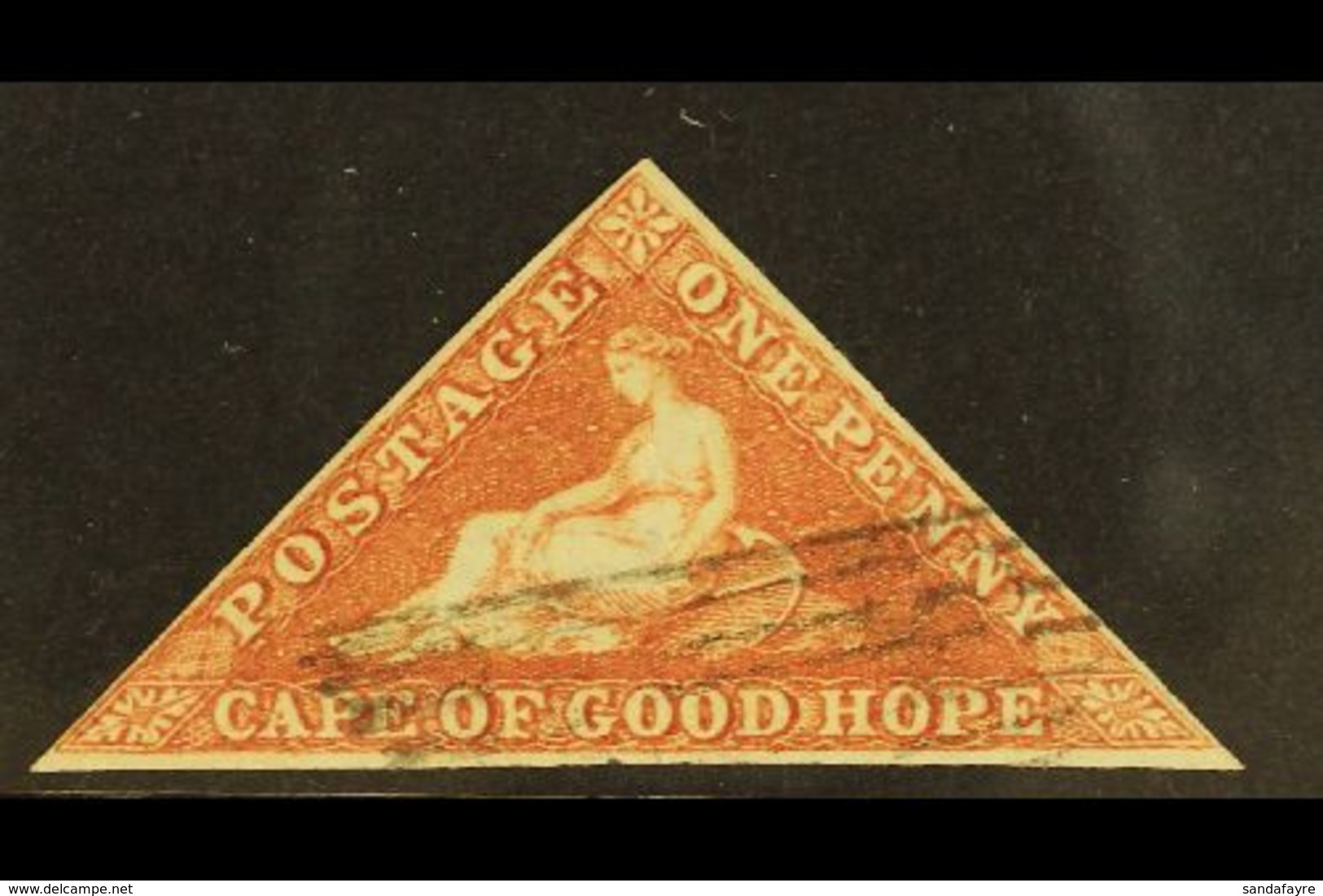 CAPE OF GOOD HOPE 1855-63 1d Brick-red/cream Toned Paper, SG 5, Used With Three Small Neat Margins, Light Corner Cancell - Ohne Zuordnung