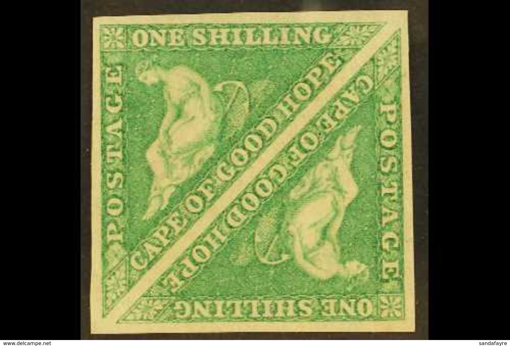 CAPE OF GOOD HOPE 1863 1s Bright Emerald Green, DLR Printing, SG 21, Superb Mint Square Pair With Large Margins All Roun - Non Classés