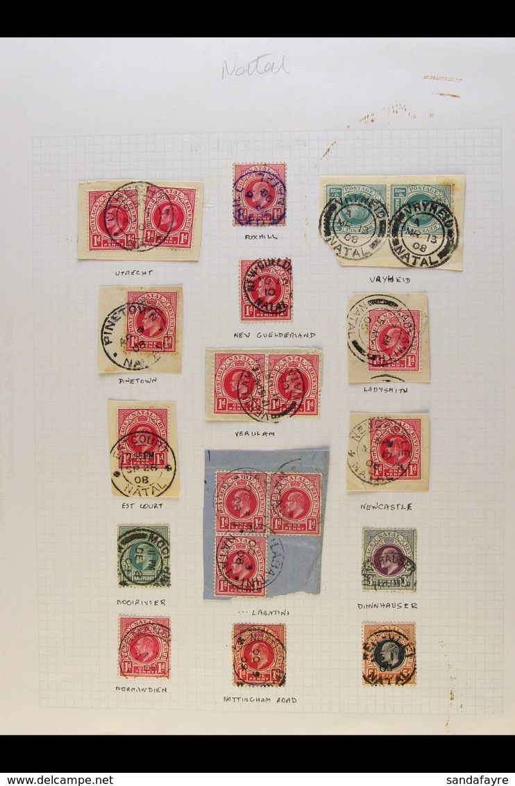 NATAL POSTMARKS COLLECTION Presented On Album Pages. Includes Natal QV To KEVII Ranges Bearing Numeral Cancels To "35" A - Unclassified