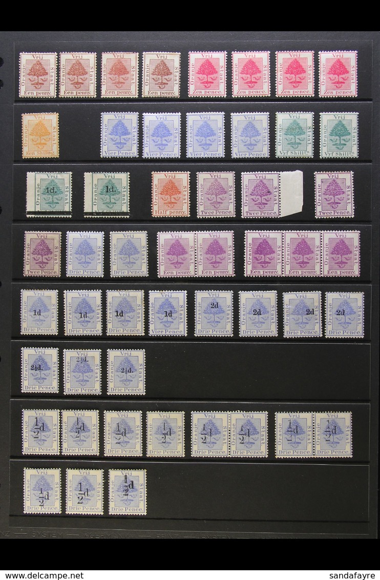 ORANGE FREE STATE 1868 - 1896 Useful Mint Selection On Stock Page With 1868 Shades To 1s, 1878 4d And 5s, 1881 1d Surchs - Unclassified