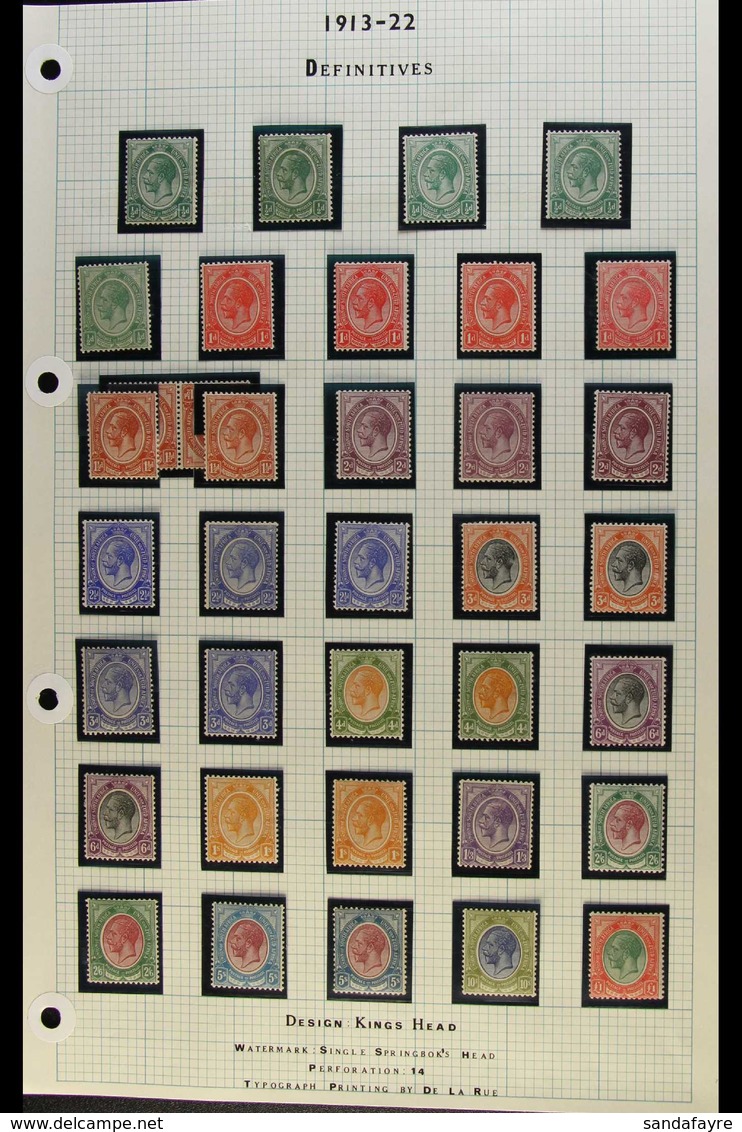 1913-24 KING'S HEADS FINE MINT COLLECTION WITH SHADES - Complete To £1, Includes Additional Shades Of All Values To 5s E - Unclassified